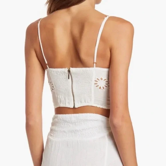 New Vix Paula Hermanny White Kiara Eyelet Cropped
Bustier Top Size S - Picture 5 of 7